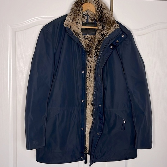 MARC JACOBS Navy Blue Faux Fur lined jacket - Picture 3 of 9